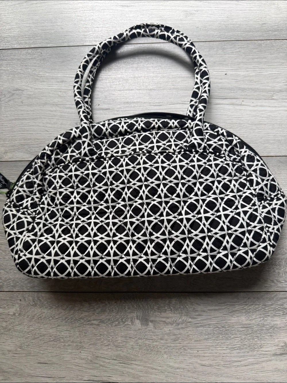 Vera Bradley Black & White Patterned Quilted Satchel